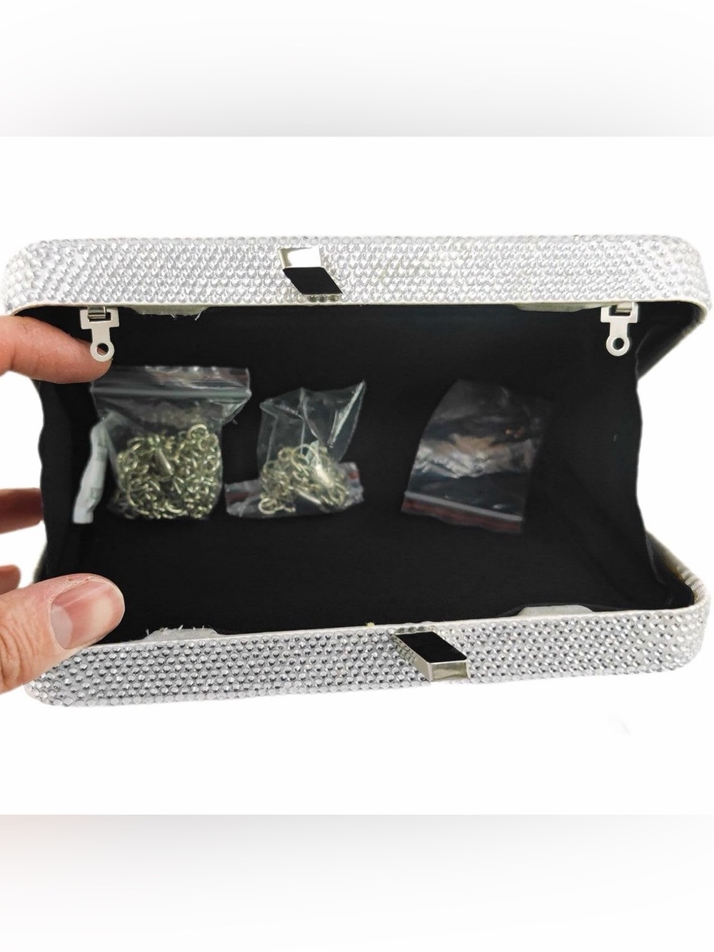 Crystal TV Test Pattern Clutch in Multicolor Rhinestones - Picture 9 of 9